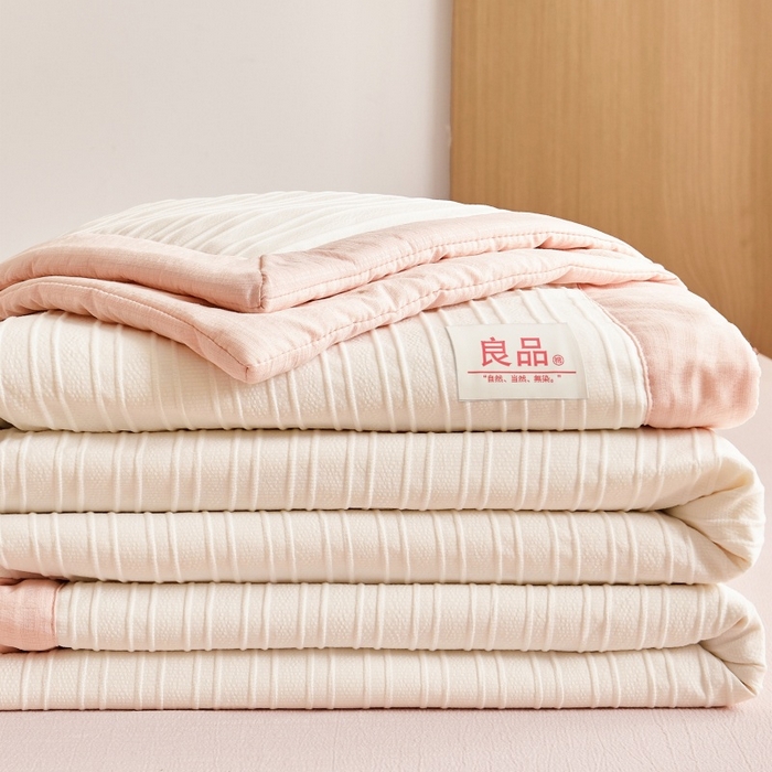 91家纺网 家纺一手货源 找家纺 爱屋及屋 2026新款良品100%纯棉花夏被夏凉被空调被 良品-粉玉