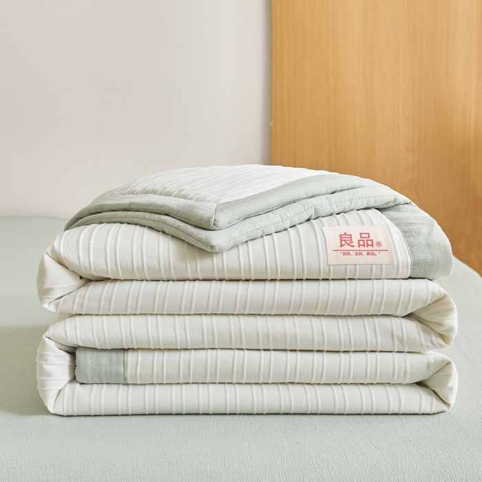 91家纺网 家纺一手货源 找家纺 爱屋及屋 2026新款良品100%纯棉花夏被夏凉被空调被 良品-清新绿