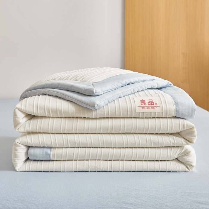 91家纺网 家纺一手货源 找家纺 爱屋及屋 2026新款良品100%纯棉花夏被夏凉被空调被 良品-天空蓝