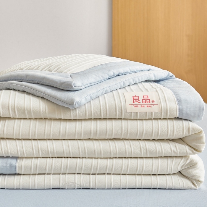 91家纺网 家纺一手货源 找家纺 爱屋及屋 2026新款良品100%纯棉花夏被夏凉被空调被 良品-天空蓝