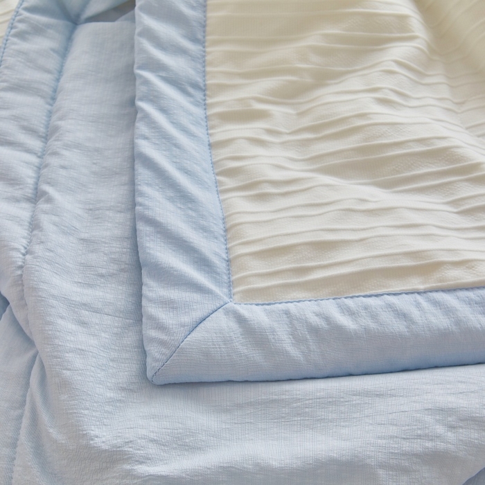 91家纺网 家纺一手货源 找家纺 爱屋及屋 2026新款良品100%纯棉花夏被夏凉被空调被 良品-天空蓝