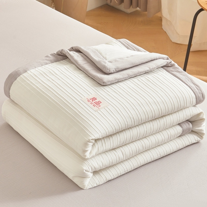 91家纺网 家纺一手货源 找家纺 爱屋及屋 2026新款良品100%纯棉花夏被夏凉被空调被 良品-浅灰