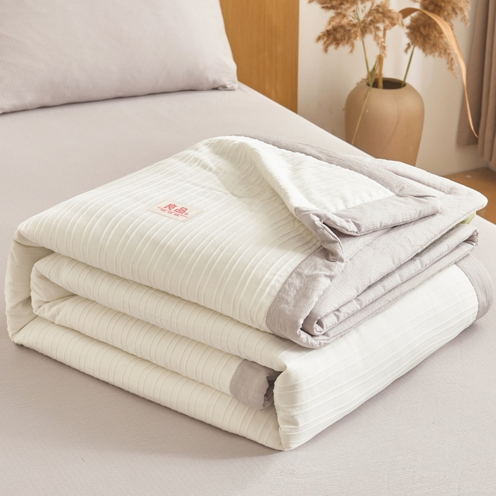 91家纺网 家纺一手货源 找家纺 爱屋及屋 2026新款良品100%纯棉花夏被夏凉被空调被 良品-浅灰