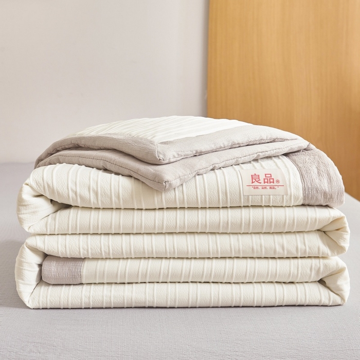91家纺网 家纺一手货源 找家纺 爱屋及屋 2026新款良品100%纯棉花夏被夏凉被空调被 良品-浅灰