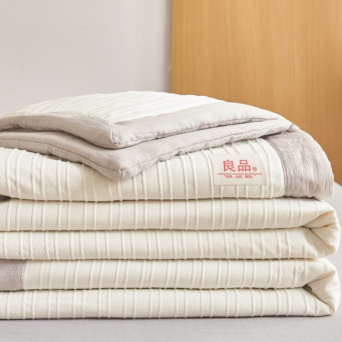 91家纺网 家纺一手货源 找家纺 爱屋及屋 2026新款良品100%纯棉花夏被夏凉被空调被 良品-浅灰