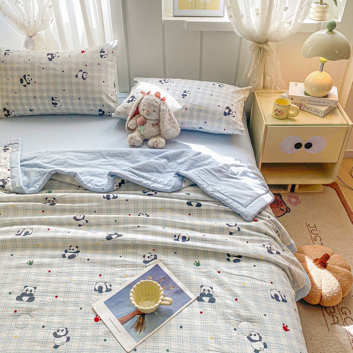 91家纺网 家纺一手货源 找家纺 （总）爱屋及屋 2026新款小清新双层纱宽包边棉花被夏凉被空调被夏被