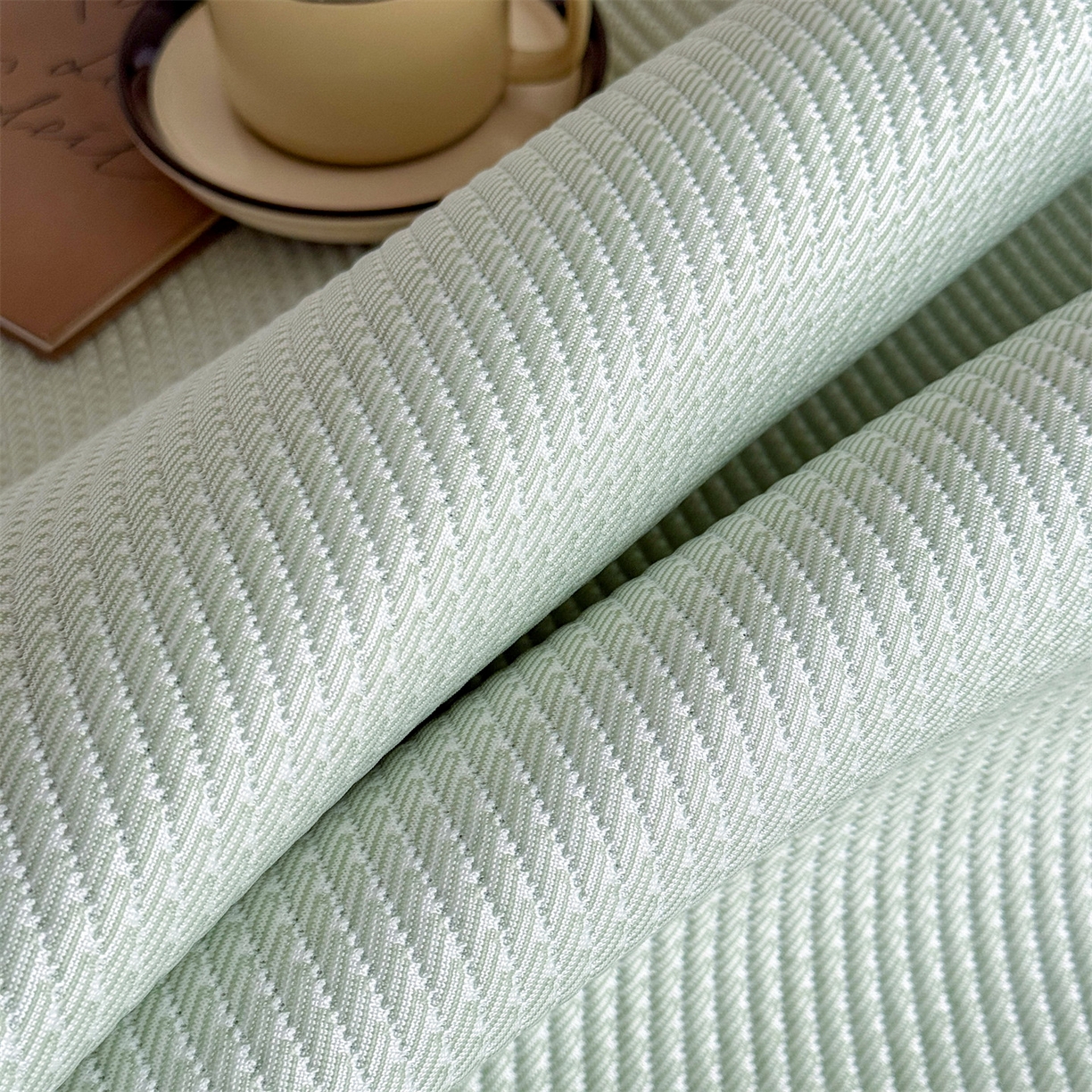 91家纺网 家纺一手货源 找家纺 鑫姿席业 2026新款5A抗菌PE提花凉感席凉席席子蝶舞福禄 蝶舞福禄-绿（床席款）