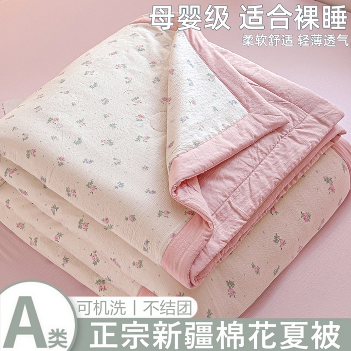 91家纺网 家纺一手货源 找家纺 （总）爱屋及屋 2026新款小清新双层纱宽包边棉花被夏凉被空调被夏被