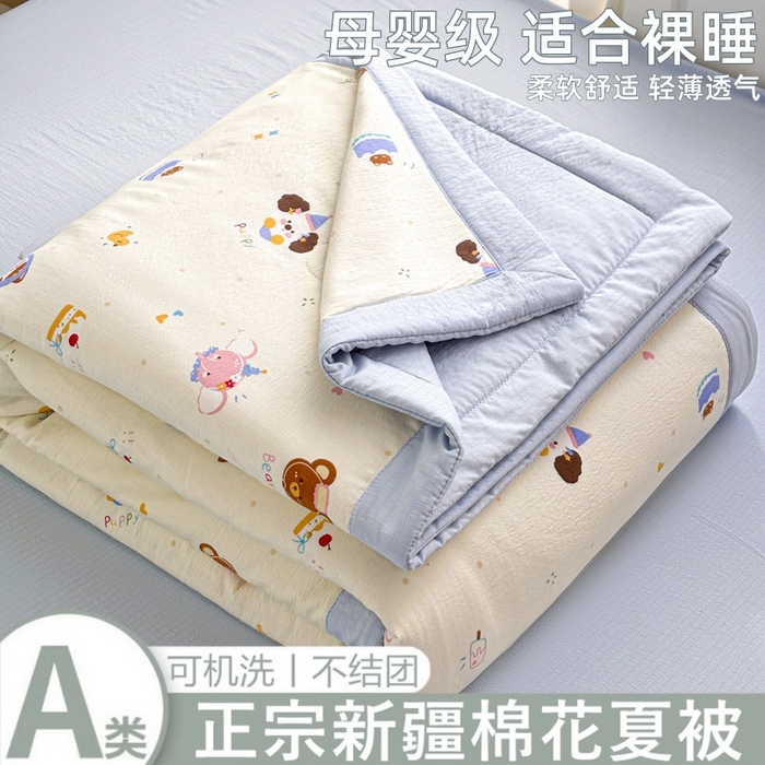 91家纺网 家纺一手货源 找家纺 （总）爱屋及屋 2026新款小清新双层纱宽包边棉花被夏凉被空调被夏被