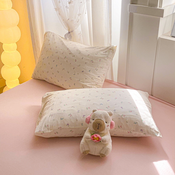 91家纺网 家纺一手货源 找家纺 爱屋及屋 2026新款小清新双层纱宽包边棉花被夏凉被空调被夏被 花影