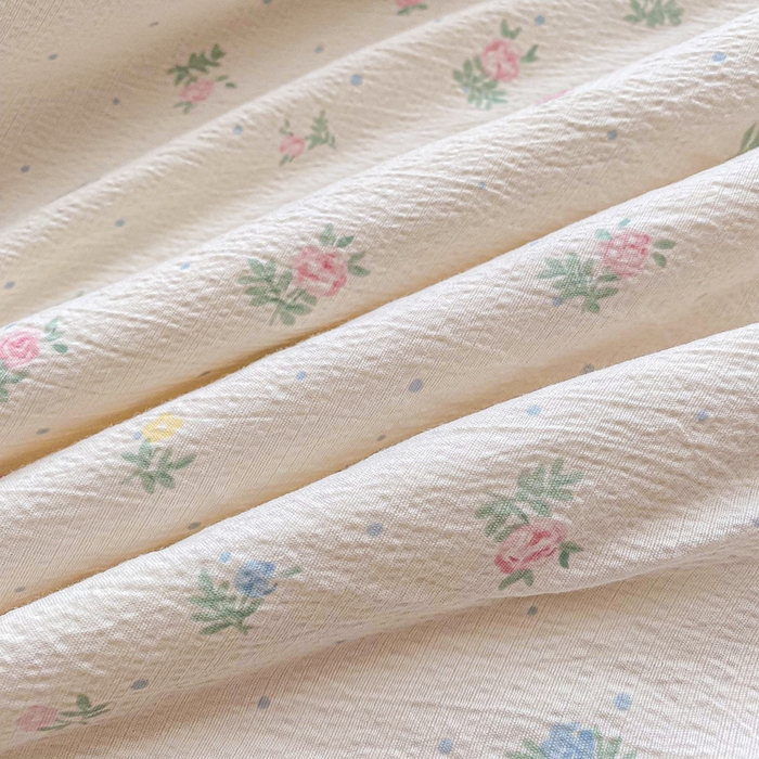 91家纺网 家纺一手货源 找家纺 爱屋及屋 2026新款小清新双层纱宽包边棉花被夏凉被空调被夏被 花影