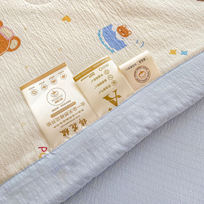 91家纺网 家纺一手货源 找家纺 爱屋及屋 2026新款小清新双层纱宽包边棉花被夏凉被空调被夏被 萌宠集