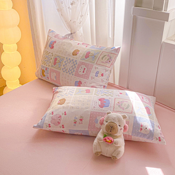 91家纺网 家纺一手货源 找家纺 爱屋及屋 2026新款小清新双层纱宽包边棉花被夏凉被空调被夏被 奶油块块