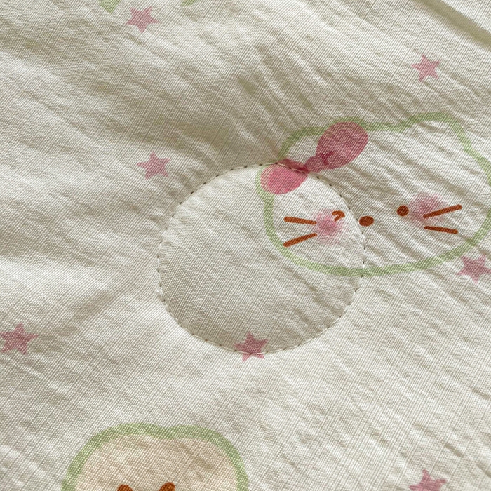 91家纺网 家纺一手货源 找家纺 爱屋及屋 2026新款小清新双层纱宽包边棉花被夏凉被空调被夏被 苹果猫