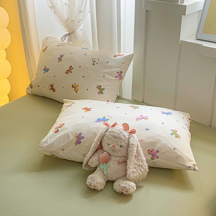 91家纺网 家纺一手货源 找家纺 爱屋及屋 2026新款小清新双层纱宽包边棉花被夏凉被空调被夏被 星星小马