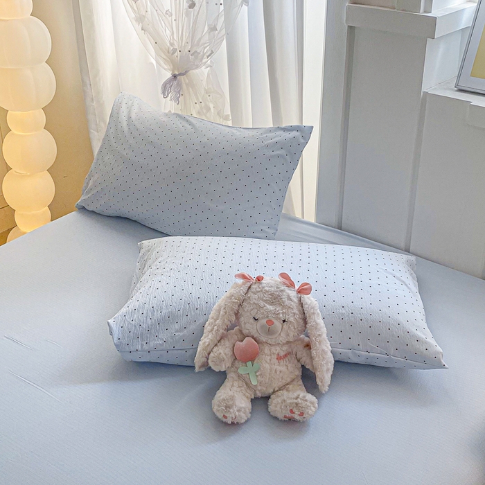 91家纺网 家纺一手货源 找家纺 爱屋及屋 2026新款小清新双层纱宽包边棉花被夏凉被空调被夏被 云感-蓝