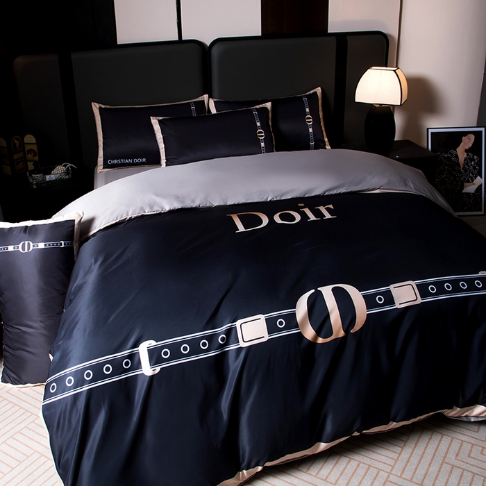 91家纺网 家纺一手货源 找家纺 色鬼布艺高端家居主号 2026春夏新款外贸跨境欧美轻奢潮牌水洗真丝四件套印花四件套 D家