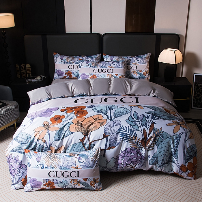 色鬼布艺高端家居主号 2026春夏新款外贸跨境欧美轻奢潮牌水洗真丝四件套印花四件套 古家花园