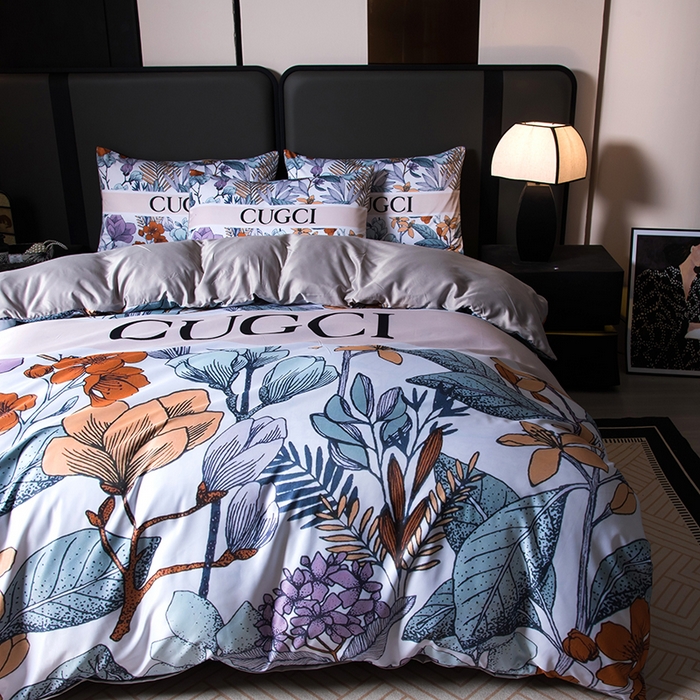 91家纺网 家纺一手货源 找家纺 色鬼布艺高端家居主号 2026春夏新款外贸跨境欧美轻奢潮牌水洗真丝四件套印花四件套 古家花园