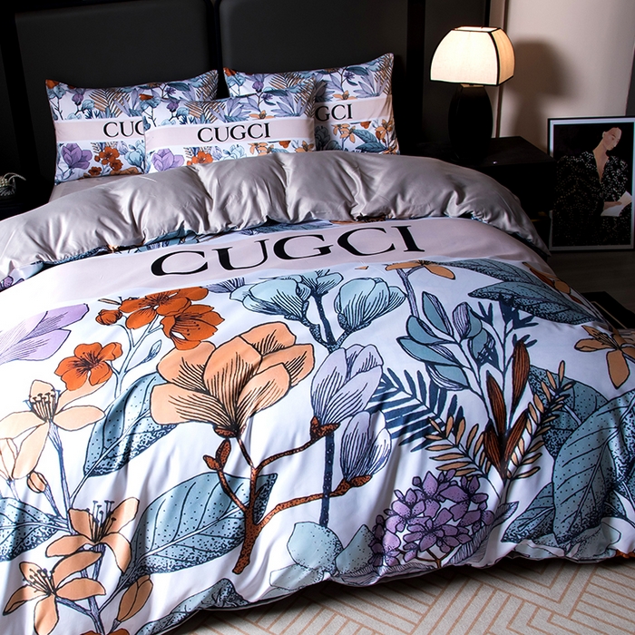 91家纺网 家纺一手货源 找家纺 色鬼布艺高端家居主号 2026春夏新款外贸跨境欧美轻奢潮牌水洗真丝四件套印花四件套 古家花园