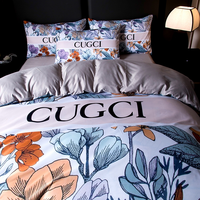 91家纺网 家纺一手货源 找家纺 色鬼布艺高端家居主号 2026春夏新款外贸跨境欧美轻奢潮牌水洗真丝四件套印花四件套 古家花园