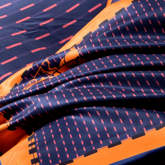 91家纺网 家纺一手货源 找家纺 色鬼布艺高端家居主号 2026春夏新款外贸跨境欧美轻奢潮牌水洗真丝四件套印花四件套 马车