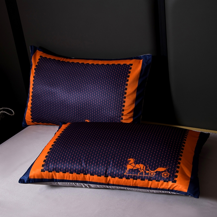 91家纺网 家纺一手货源 找家纺 色鬼布艺高端家居主号 2026春夏新款外贸跨境欧美轻奢潮牌水洗真丝四件套印花四件套 马车