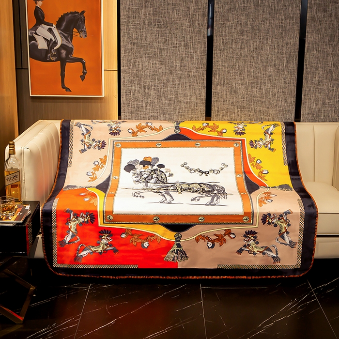 91家纺网 家纺一手货源 找家纺 色鬼布艺高端家居主号 2026新款银狐绒毯 魅影