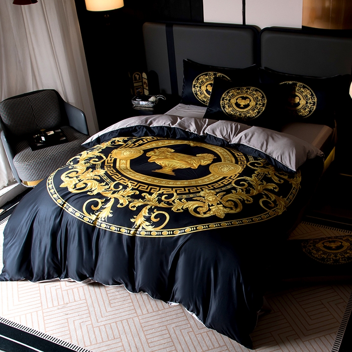 91家纺网 家纺一手货源 找家纺 色鬼布艺高端家居主号 2026春夏新款外贸跨境欧美轻奢潮牌水洗真丝四件套印花四件套 圣杯