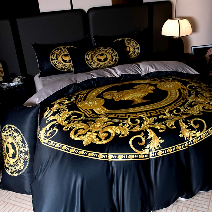 91家纺网 家纺一手货源 找家纺 色鬼布艺高端家居主号 2026春夏新款外贸跨境欧美轻奢潮牌水洗真丝四件套印花四件套 圣杯