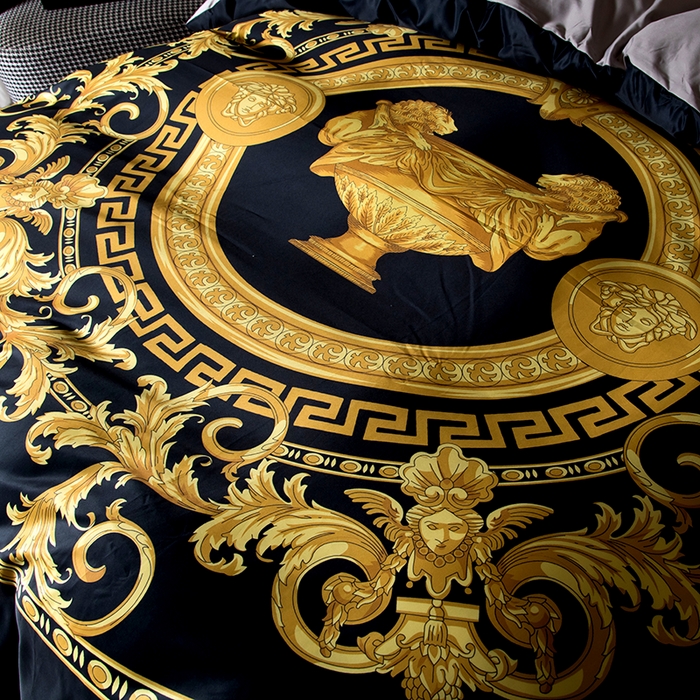 91家纺网 家纺一手货源 找家纺 色鬼布艺高端家居主号 2026春夏新款外贸跨境欧美轻奢潮牌水洗真丝四件套印花四件套 圣杯