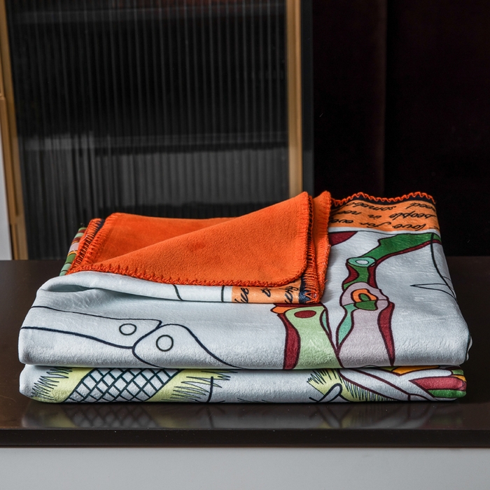 91家纺网 家纺一手货源 找家纺 色鬼布艺高端家居主号 2026新款银狐绒毯 天空马