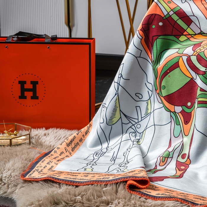 91家纺网 家纺一手货源 找家纺 色鬼布艺高端家居主号 2026新款银狐绒毯 天空马