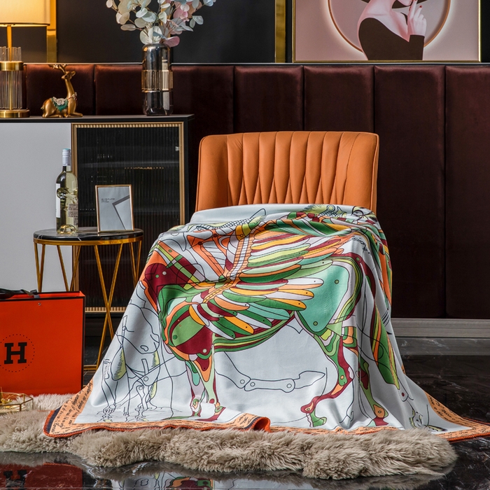 91家纺网 家纺一手货源 找家纺 色鬼布艺高端家居主号 2026新款银狐绒毯 天空马