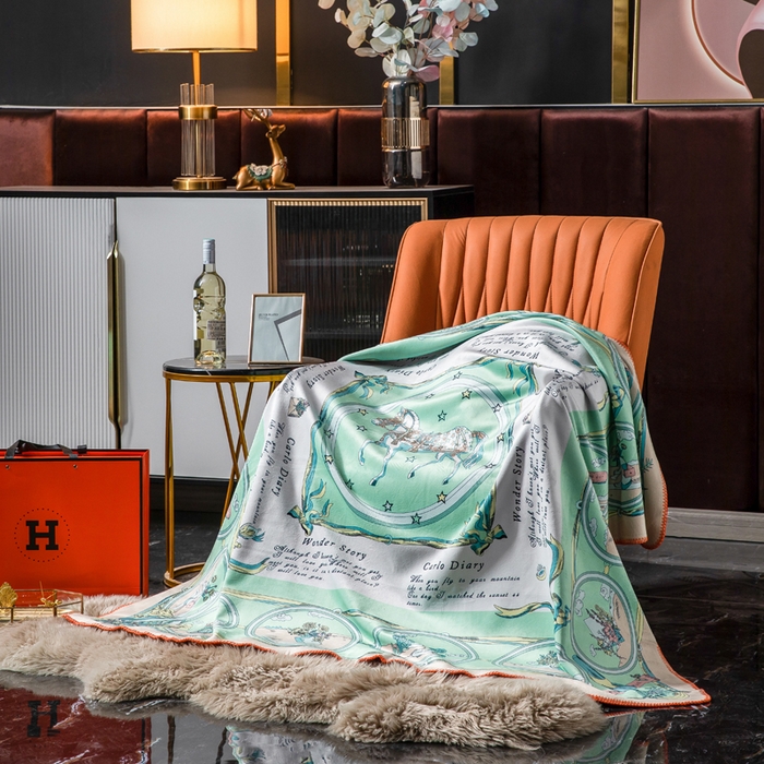 91家纺网 家纺一手货源 找家纺 色鬼布艺高端家居主号 2026新款银狐绒毯 五月