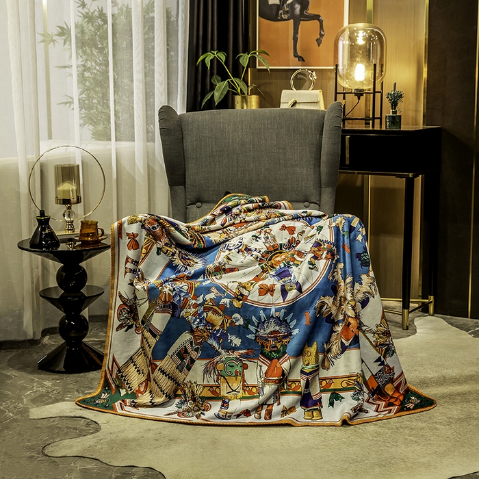 91家纺网 家纺一手货源 找家纺 色鬼布艺高端家居主号 2026新款银狐绒毯 小罗