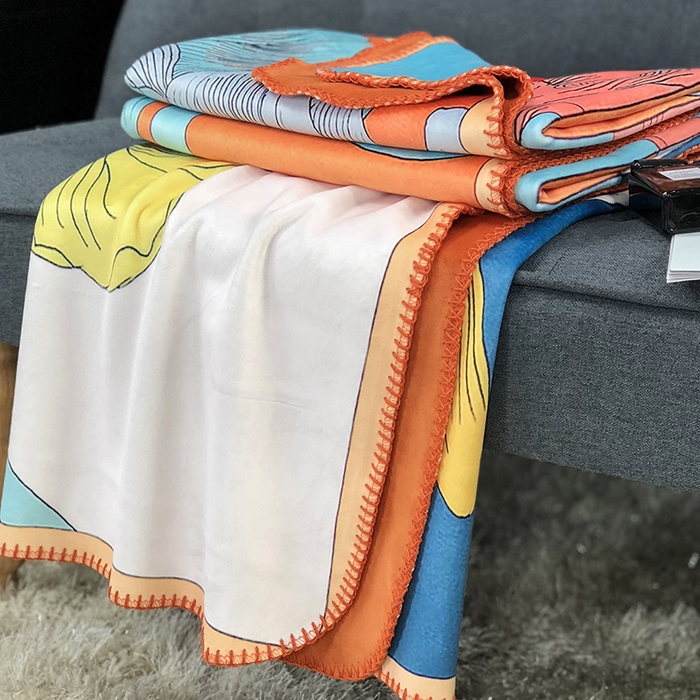 91家纺网 家纺一手货源 找家纺 色鬼布艺高端家居主号 2026新款银狐绒毯 叶子