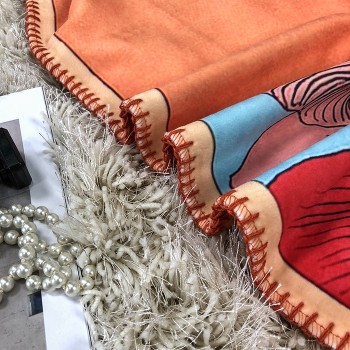 91家纺网 家纺一手货源 找家纺 色鬼布艺高端家居主号 2026新款银狐绒毯 叶子