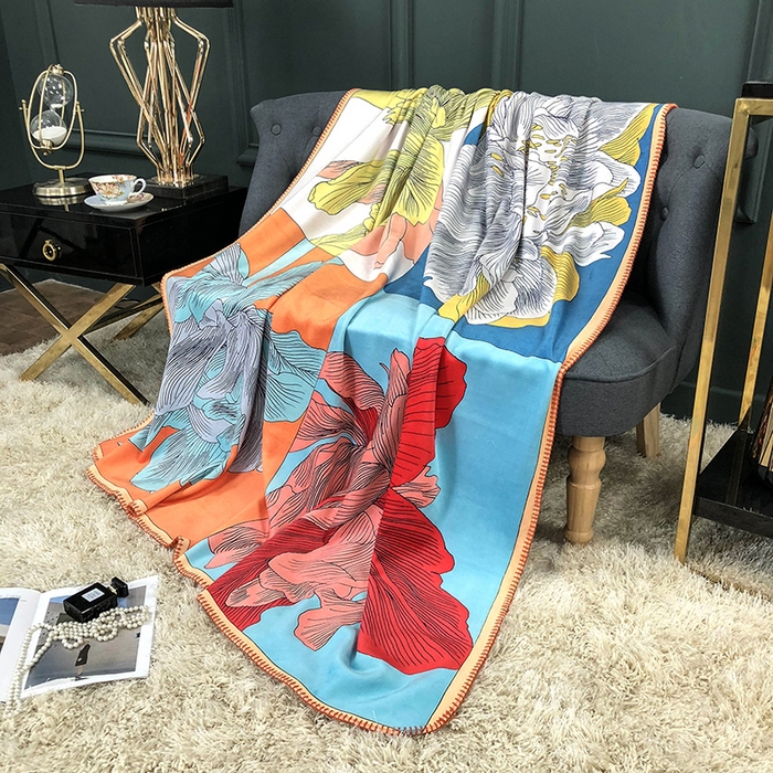 91家纺网 家纺一手货源 找家纺 色鬼布艺高端家居主号 2026新款银狐绒毯 叶子