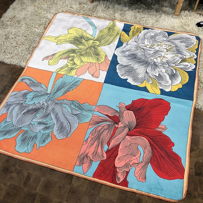 91家纺网 家纺一手货源 找家纺 色鬼布艺高端家居主号 2026新款银狐绒毯 叶子