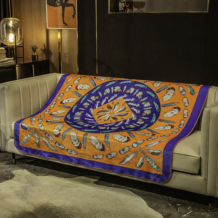 91家纺网 家纺一手货源 找家纺 色鬼布艺高端家居主号 2026新款银狐绒毯 羽毛