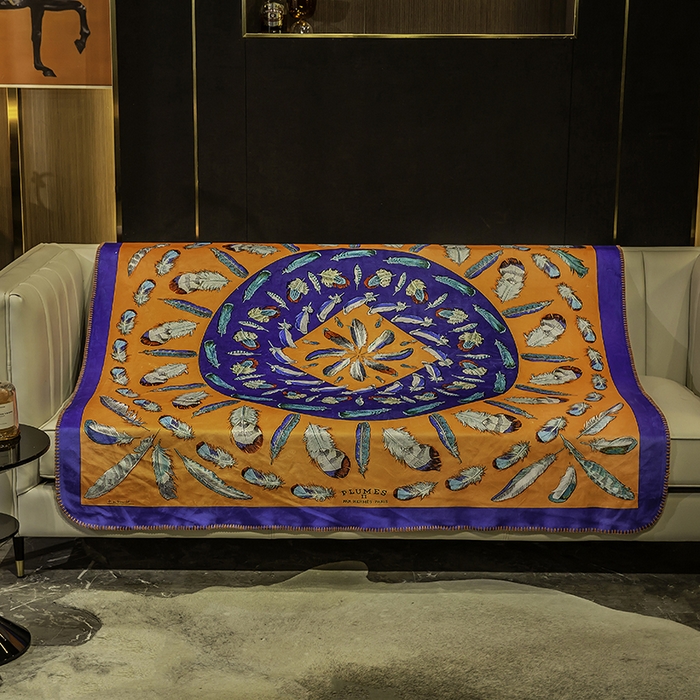 91家纺网 家纺一手货源 找家纺 色鬼布艺高端家居主号 2026新款银狐绒毯 羽毛