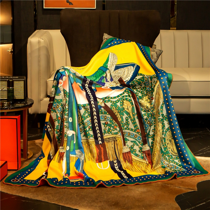 91家纺网 家纺一手货源 找家纺 色鬼布艺高端家居主号 2026新款银狐绒毯 绿马鞍