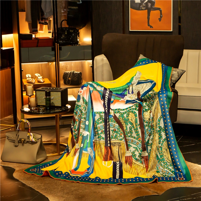 91家纺网 家纺一手货源 找家纺 色鬼布艺高端家居主号 2026新款银狐绒毯 绿马鞍