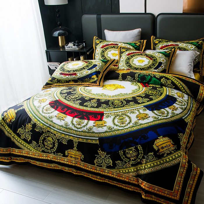 91家纺网 家纺一手货源 找家纺 色鬼布艺高端家居主号 2026新款外贸跨境欧美轻奢100支长绒棉纯棉印花四件套 罗盘