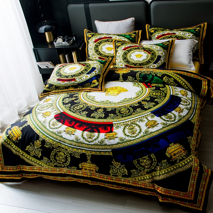 91家纺网 家纺一手货源 找家纺 色鬼布艺高端家居主号 2026新款外贸跨境欧美轻奢100支长绒棉纯棉印花四件套 罗盘