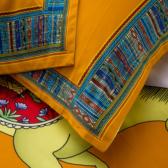 91家纺网 家纺一手货源 找家纺 色鬼布艺高端家居主号 2026新款外贸跨境欧美轻奢100支长绒棉纯棉印花四件套 群马黄