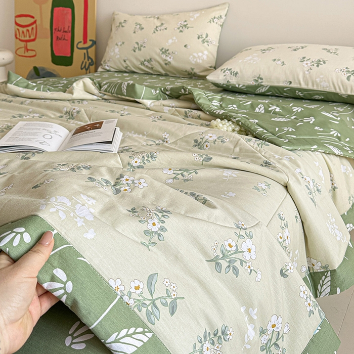 91家纺网 家纺一手货源 找家纺 宝士康家纺 2026新款10A抗菌全棉夏被四件套（床单款）茶艺