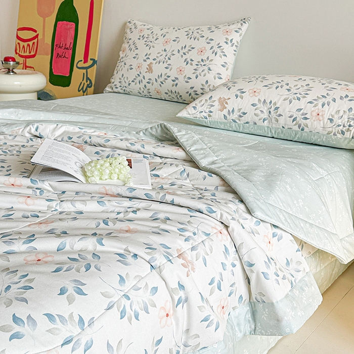 91家纺网 家纺一手货源 找家纺 宝士康家纺 2026新款10A抗菌全棉夏被四件套（床单款）沁心田园