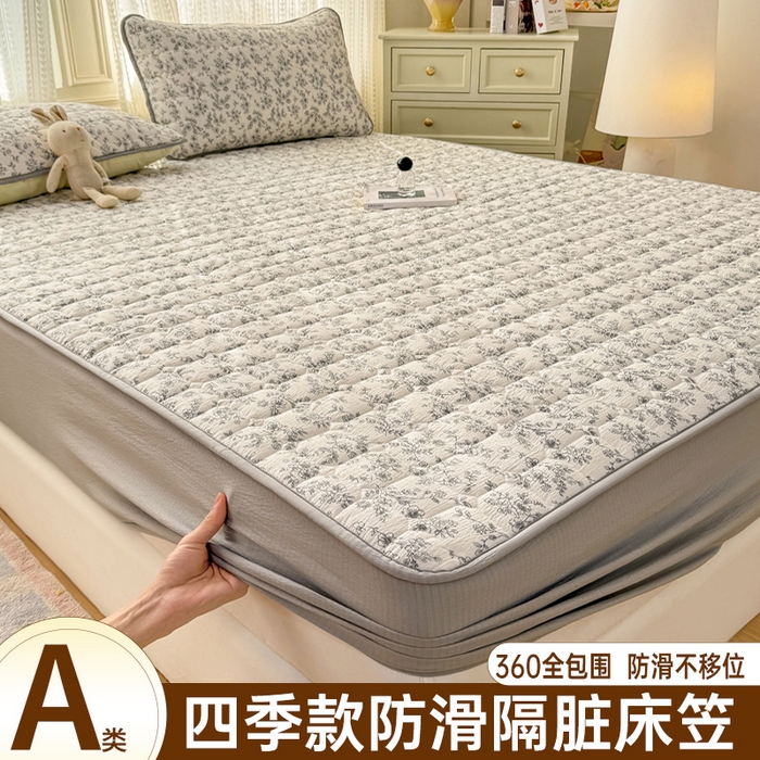 91家纺网 家纺一手货源 找家纺 （总）优品惠 2026新款A类云感双层纱防滑隔脏防水夹棉床笠单品床笠单件